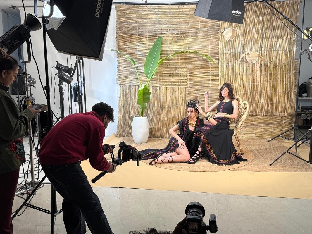 Studio setup and professional lighting